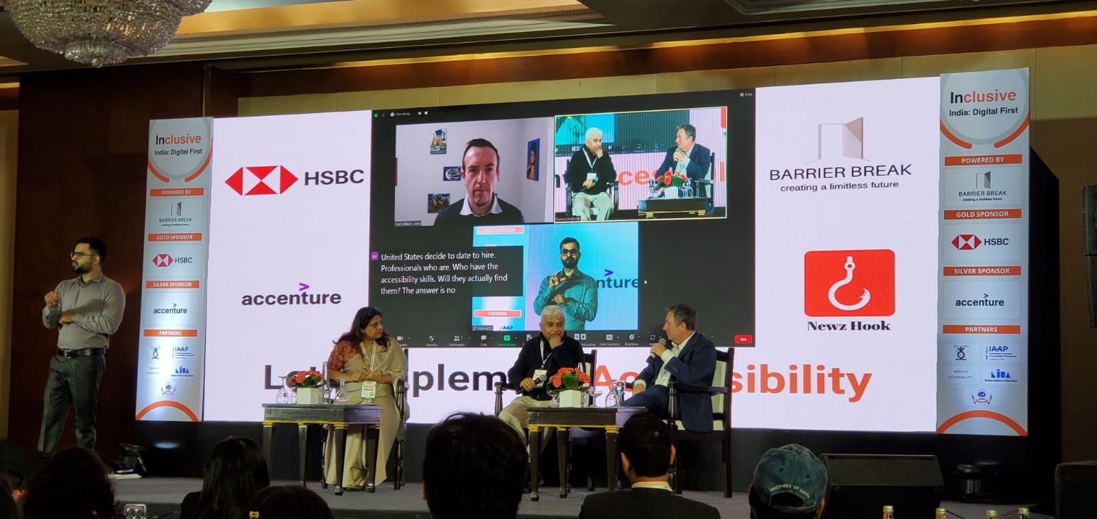 Insights from Inclusive India Digital First 2023 Powered by BarrierBreak Panel on 'Building Accessibility Skills and Professional Certifications in the Industry,' moderated by George Abraham, with speakers Neil Milliken, Christopher M. Lee, and Shalini Khanna