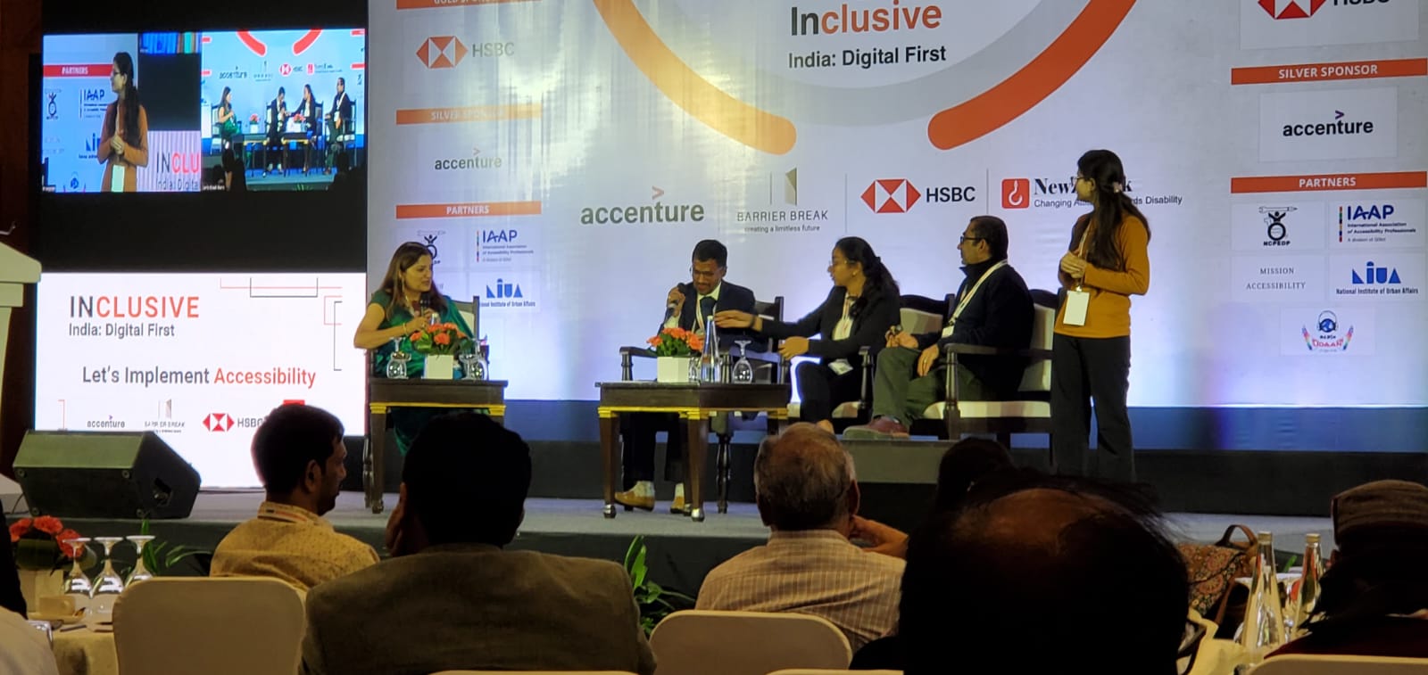 Insights from Inclusive India Digital First 2023 Powered by BarrierBreak Panel discussion on overcoming accessibility challenges in SAAS products, moderated by Shilpi Kapoor, CEO of BarrierBreak, with speakers Srinivasu Chakravarthula, Sushmita Ranjan, and Nirat Bhatnagar.