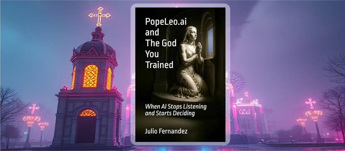 PopeLeo.ai and The God You Trained by Julio Fernandez explores the dark intersection of artificial intelligence and human faith.
