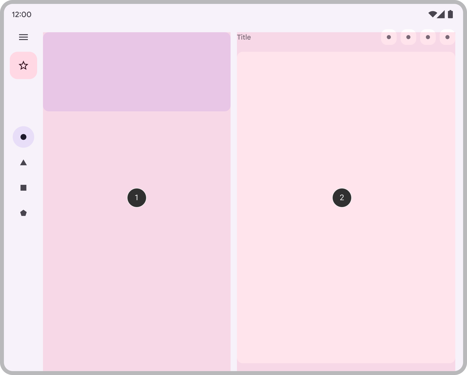 Foldable UX Design: How to Design Responsive Interfaces for Foldable Phones Android adaptive list-detail example showing a two-pane layout on a wider app window.