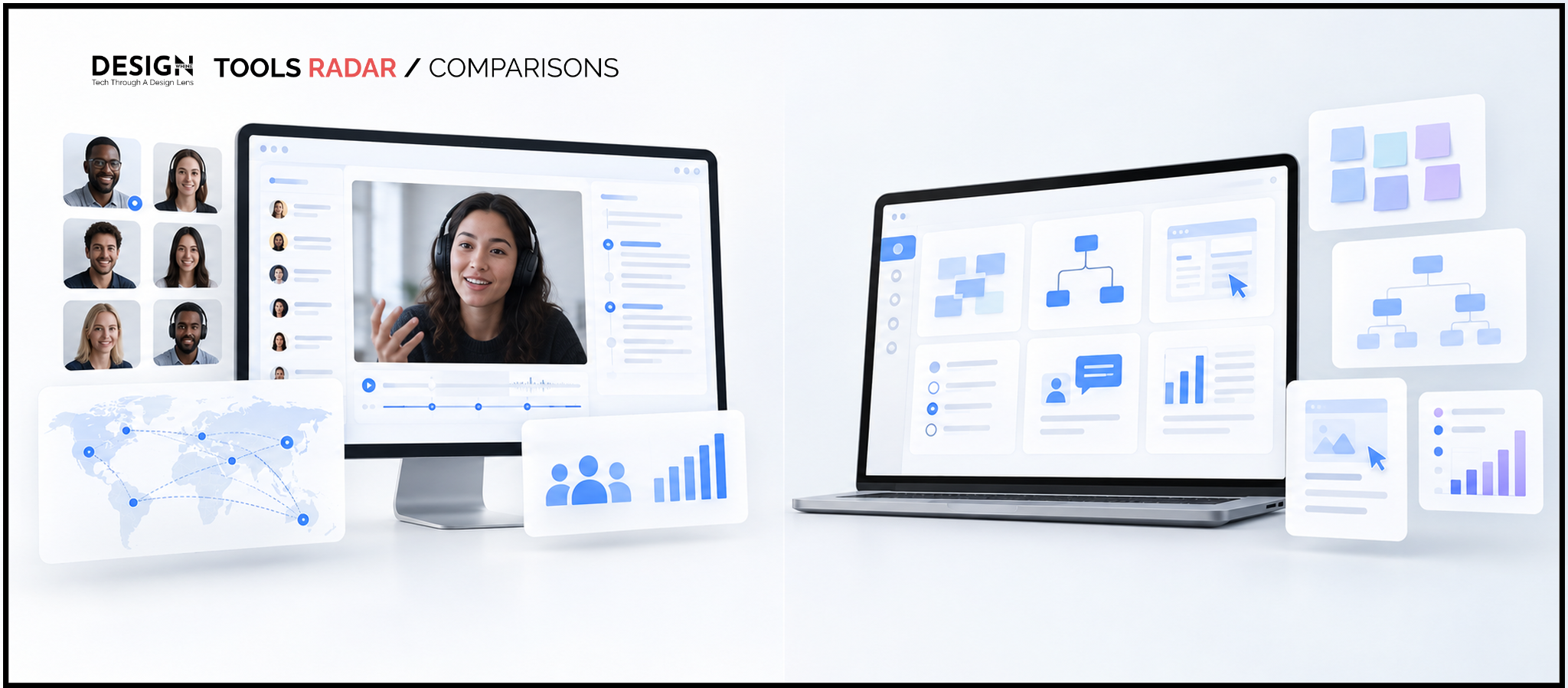 Editorial comparison artwork contrasting enterprise participant research infrastructure with a lean multi-method UX research toolkit.