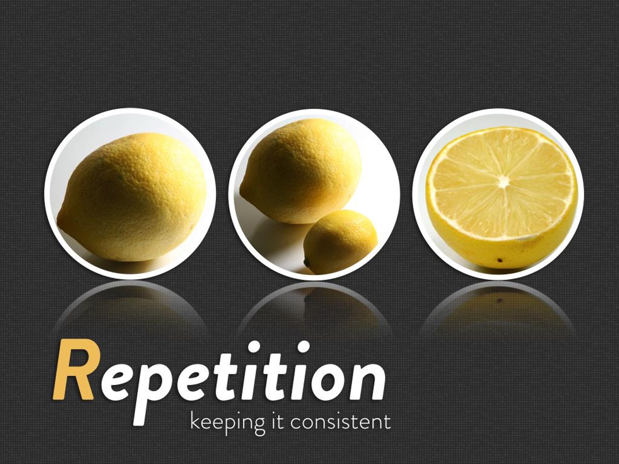 How to Design a PechaKucha Slide People Can Understand in 20 Seconds PechaKucha presentation design slide demonstrating repetition and consistency.